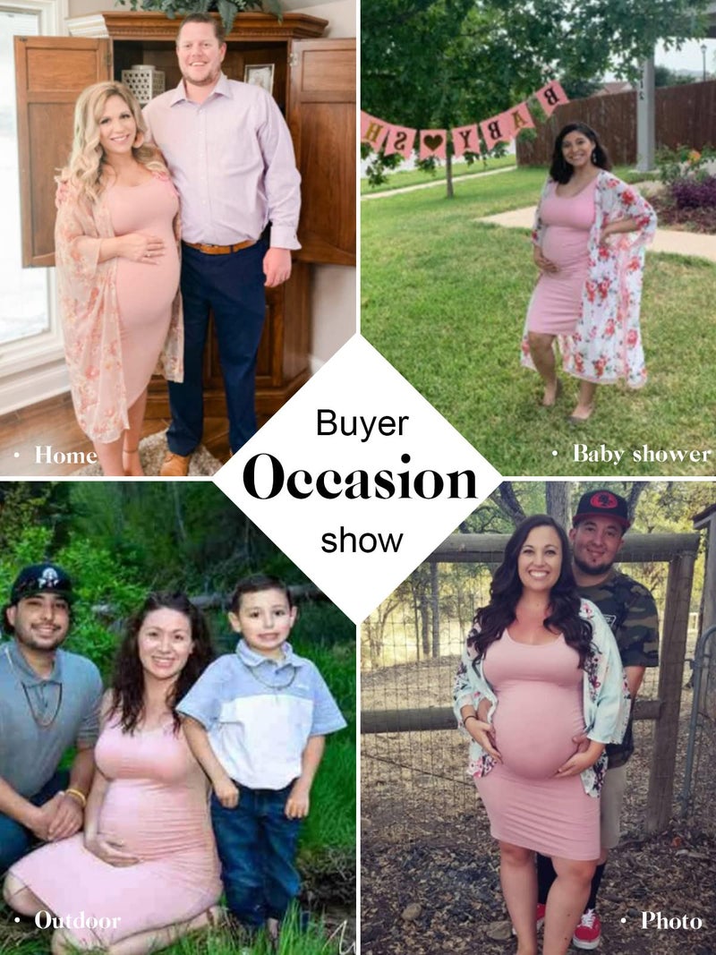 Liu & Qu Women's Maternity Sleeveless Tank Dresses Side Ruching Bodycon Dress for Daily Wearing or Baby Shower - Image 3